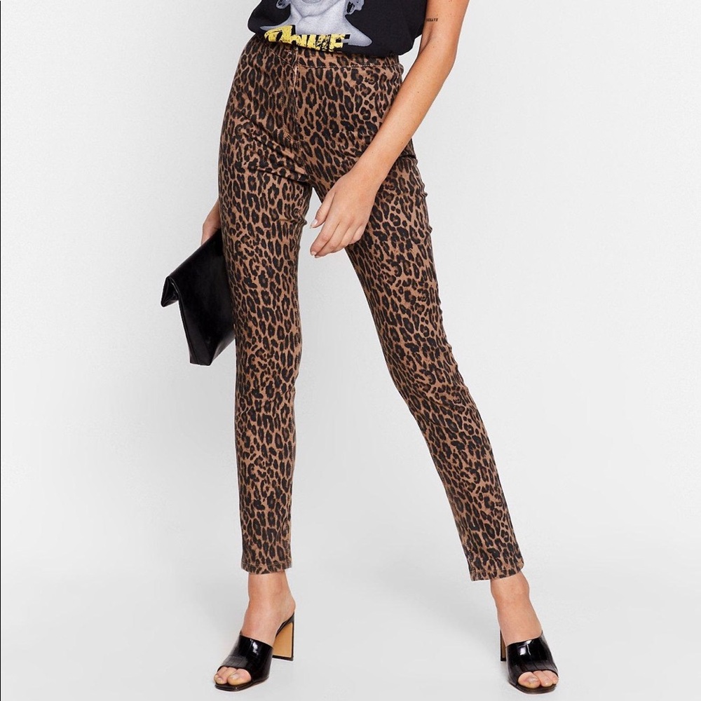 Nasty gal leopard print skinny jeans